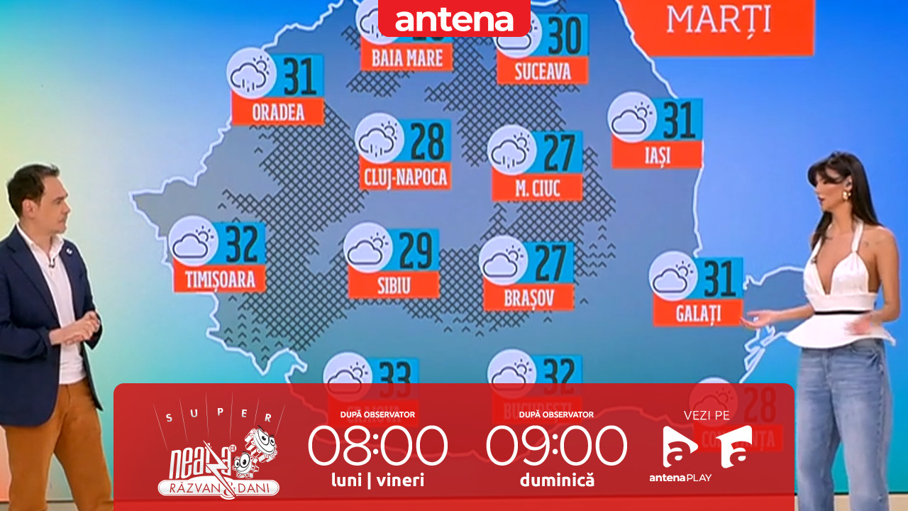 Super Neatza, 3 iunie 2025. Prognoza meteo cu Ramona Olaru: Vreme caldă, cu temperaturi de până la 34 de grade