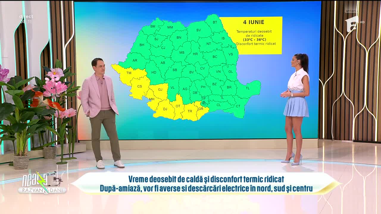 Super Neatza, 4 iunie 2025. Prognoza meteo cu Ramona Olaru: Vreme caldă, cu disconfort termic ridicat