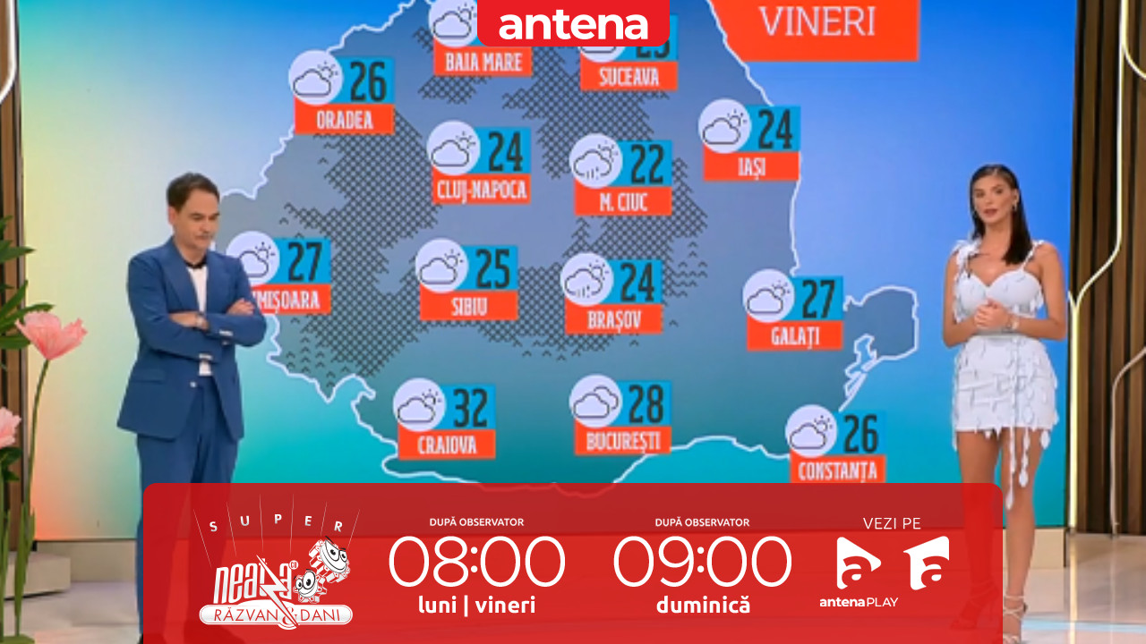 Super Neatza, 20 iunie 2025. Prognoza meteo cu Ramona Olaru: Cer variabil, cu înnorări și averse în sudul și sud-estul țării